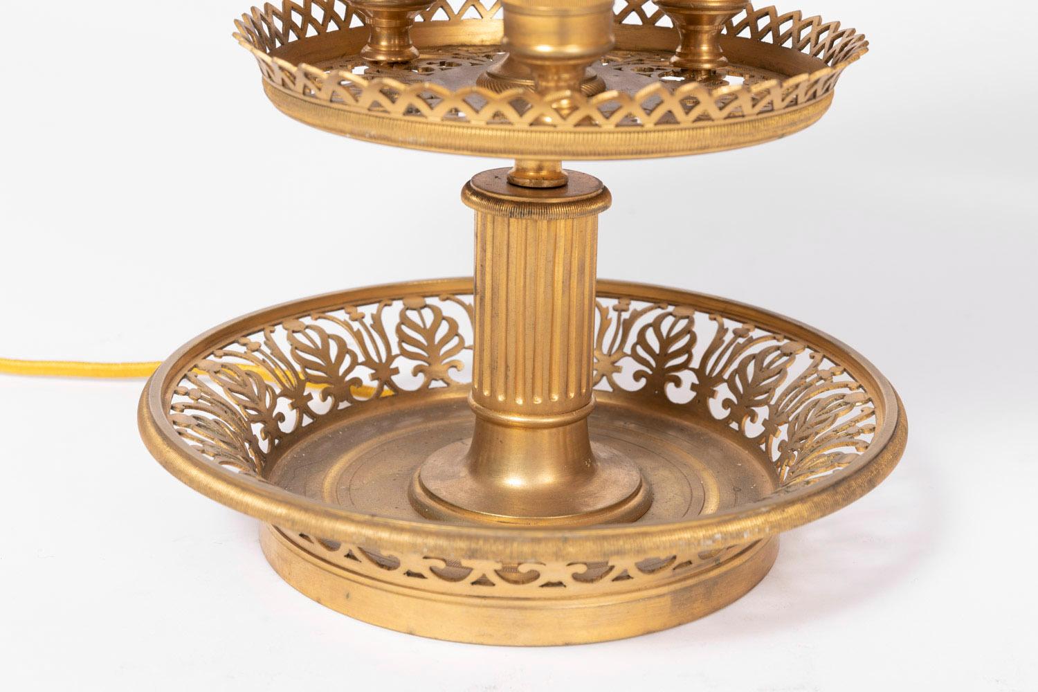 Bronze Lampe bouillotte de style Restauration en bronze doré, période 1900 en vente