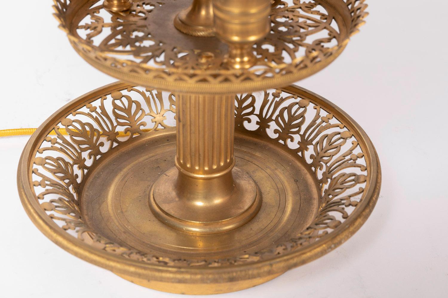 Lampe bouillotte de style Restauration en bronze doré, période 1900 en vente 2