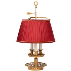 Antique Restauration Style Bouillotte Lamp in Gilt Bronze, 1900 Period