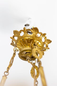 Restauration Style Chandelier in Gilt Metal and Bronze, circa 1880