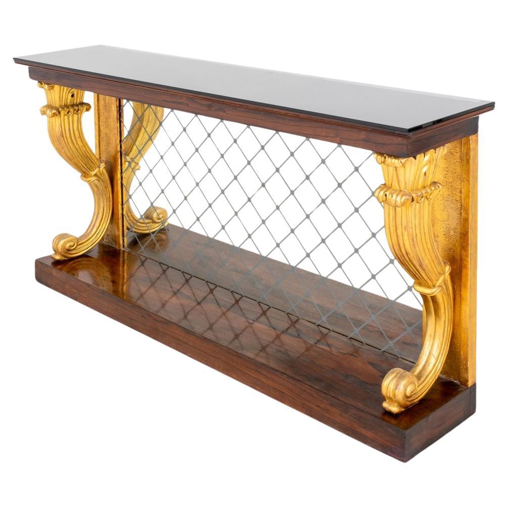 Restauration Style Parcel Gilt Rosewood Console For Sale