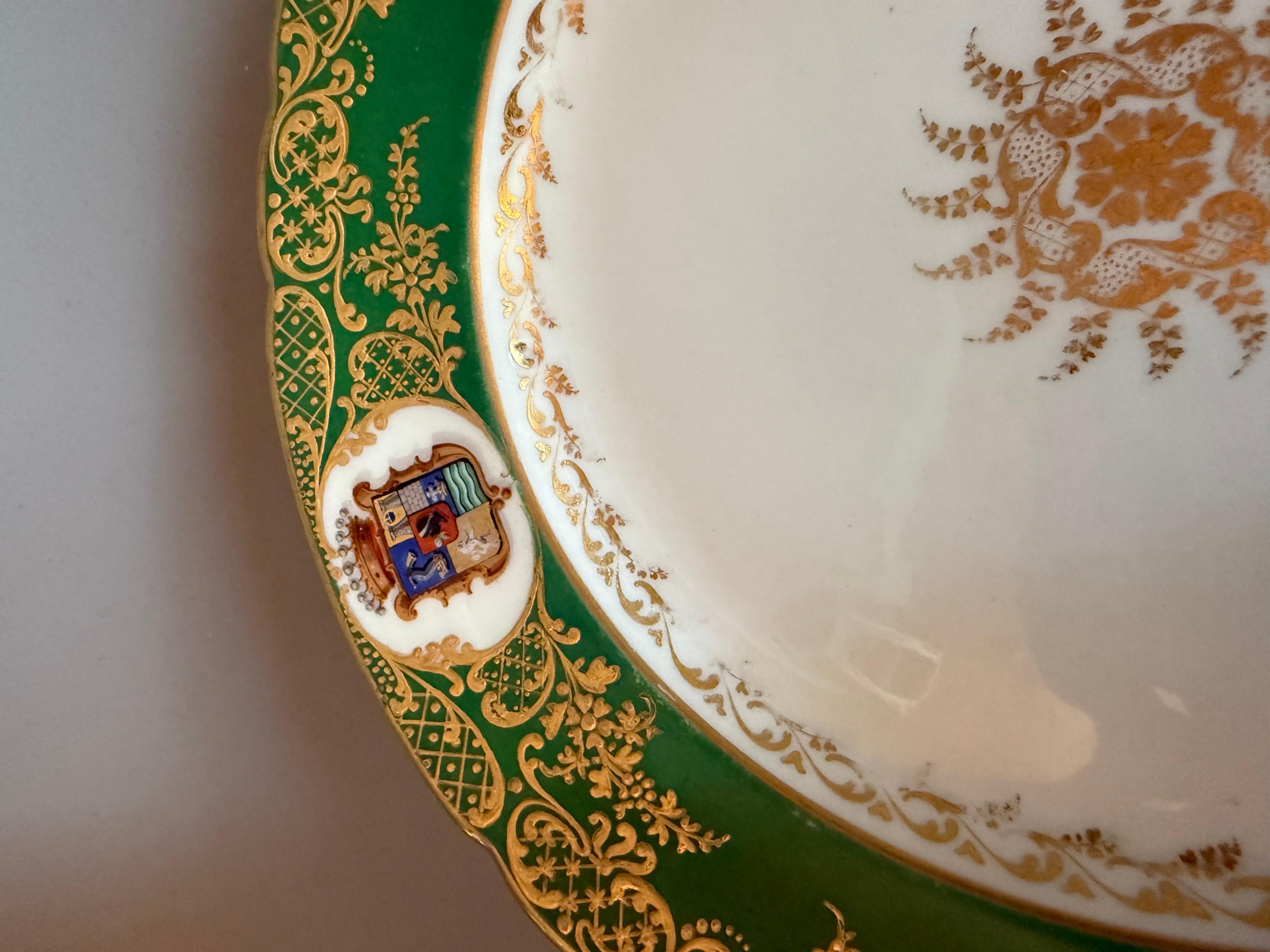 Style Paris 1820 Restauration Six Assiettes en Porcelaine Greene & Greene Feuillet Paris 1820 en vente 7