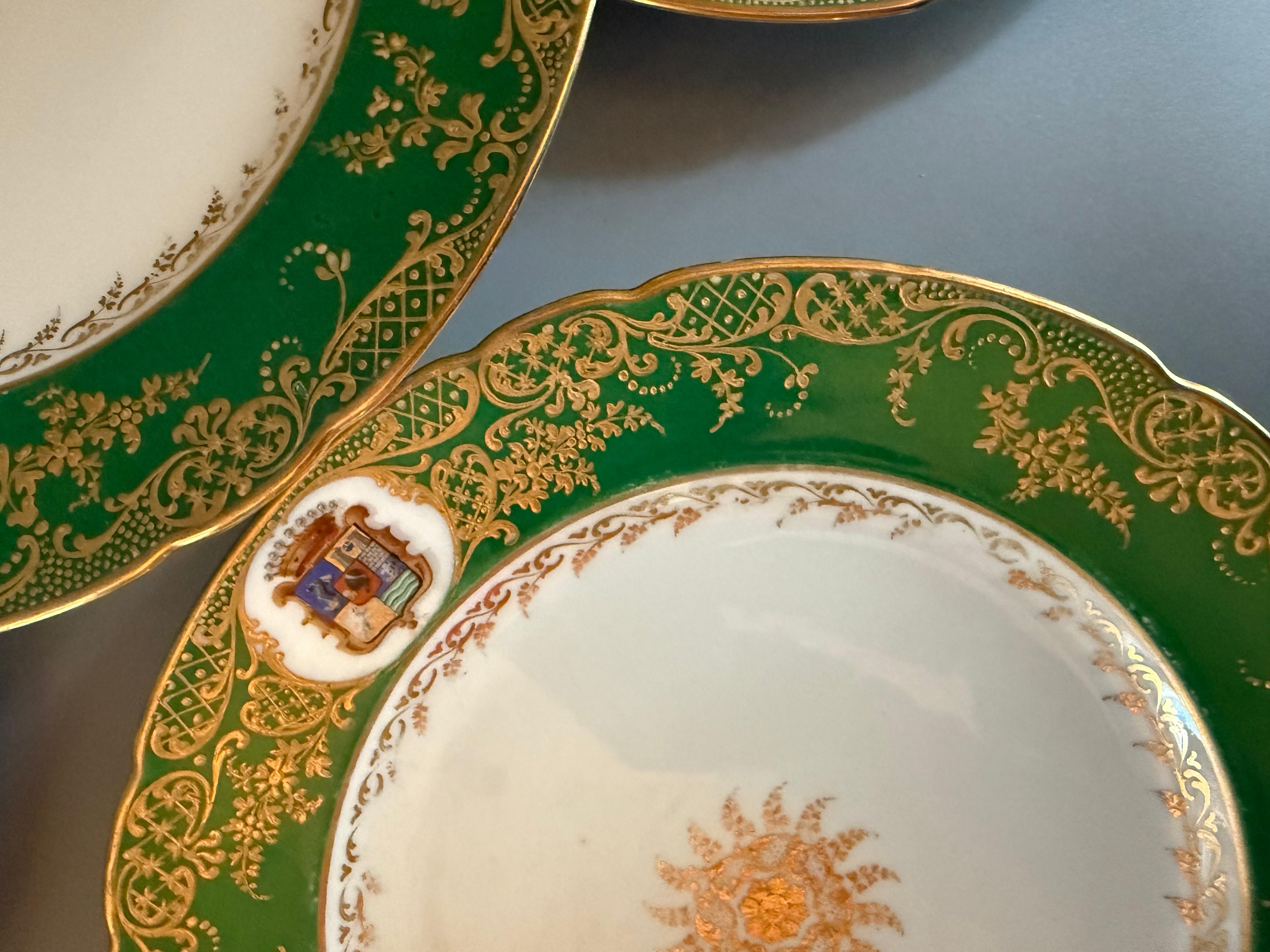 Style Paris 1820 Restauration Six Assiettes en Porcelaine Greene & Greene Feuillet Paris 1820 en vente 2