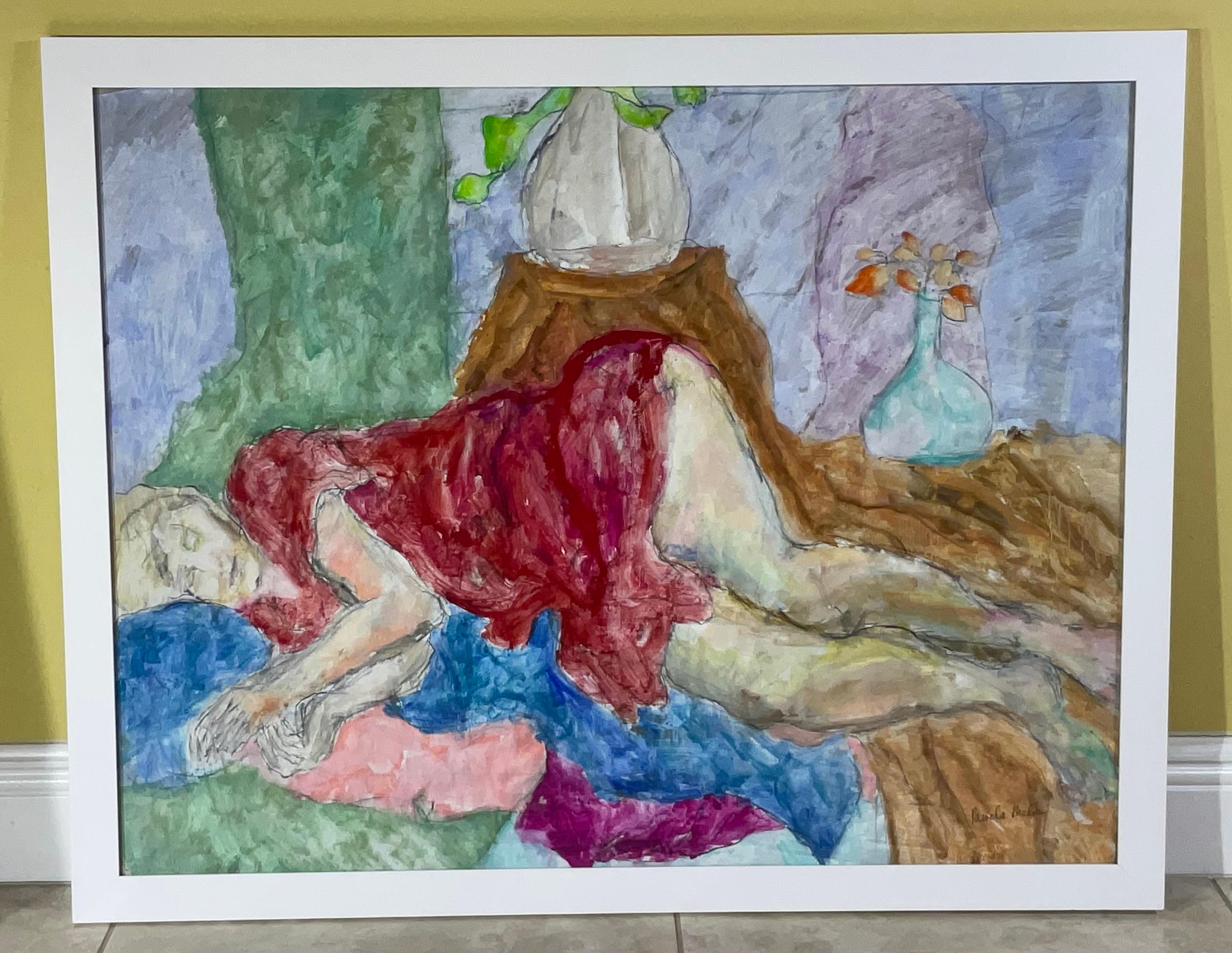 „Restful Reverie/Aquarell auf Papier von Pamela Melvin (amerikanisch) im Angebot