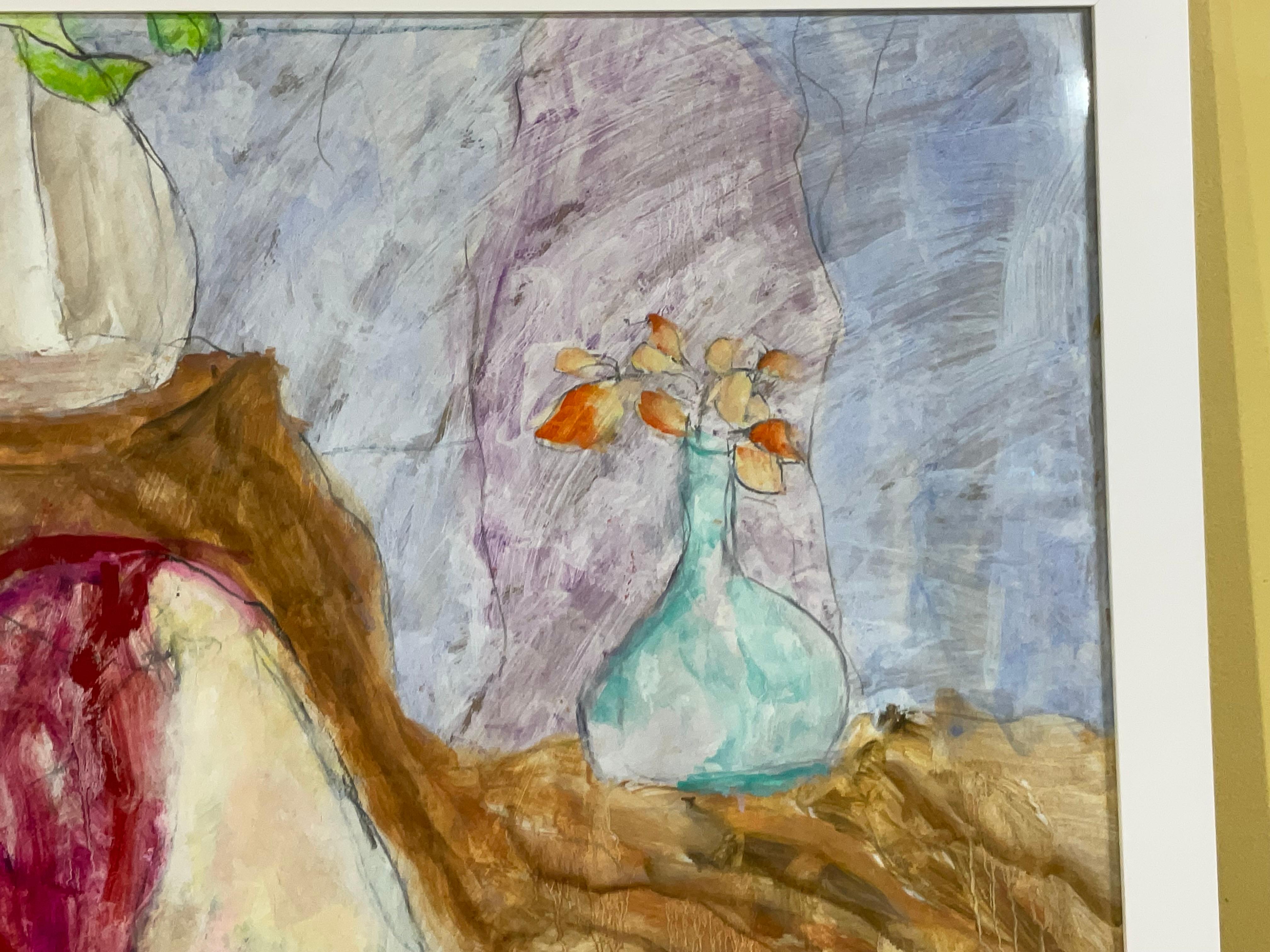 „Restful Reverie/Aquarell auf Papier von Pamela Melvin (Handbemalt) im Angebot