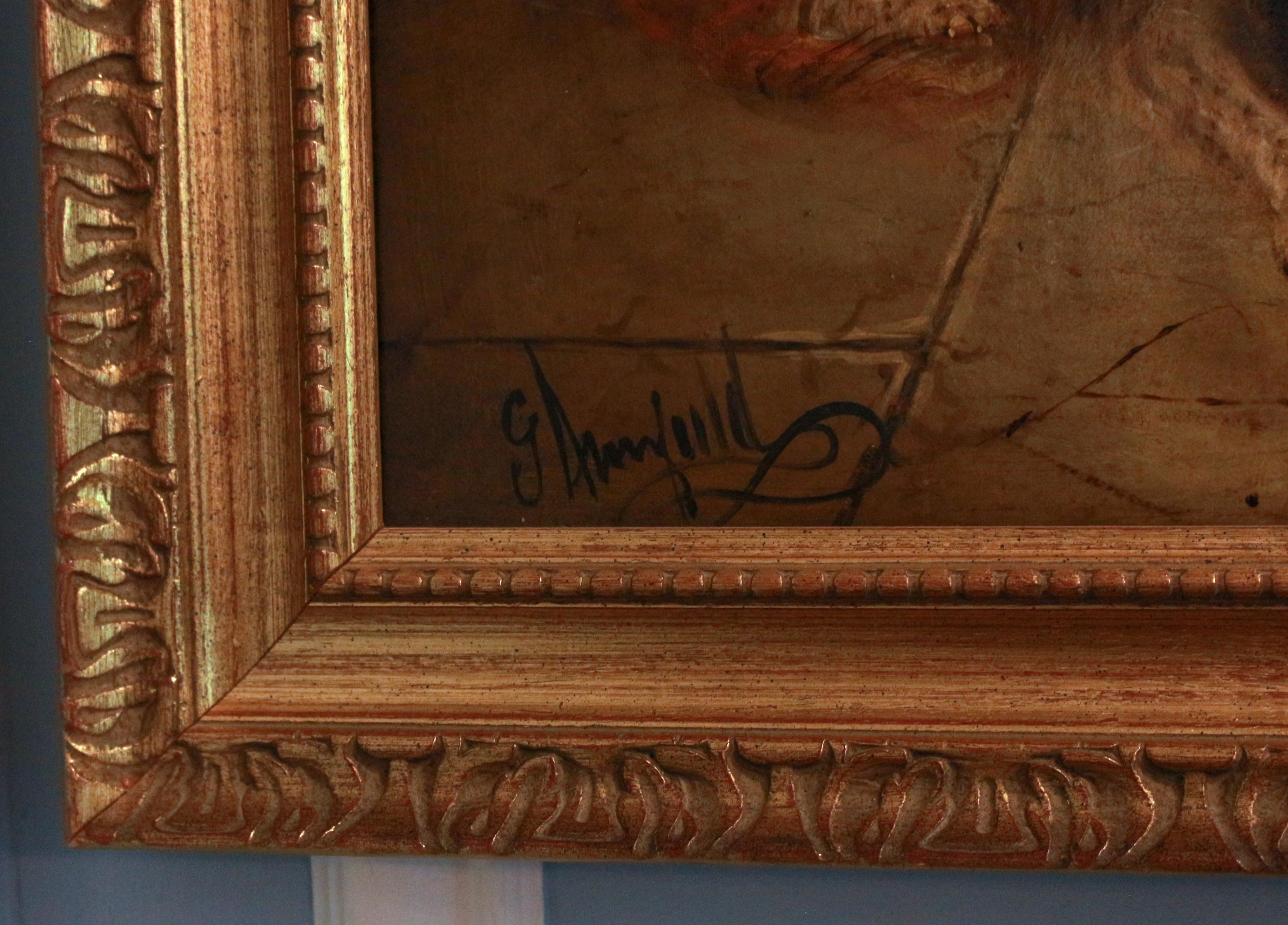 Ölgemälde auf Leinwand mit schlafenden Hunden von George Armfield, Mitte des 19. Jahrhunderts. 