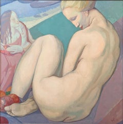 "Ausruhen":: ein Meisterwerk des Art déco von Rigal:: Wandmaler des Waldorf Astoria