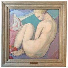 "Repos":: chef-d'œuvre de l'art déco peint par Rigal:: muraliste du Waldorf Astoria