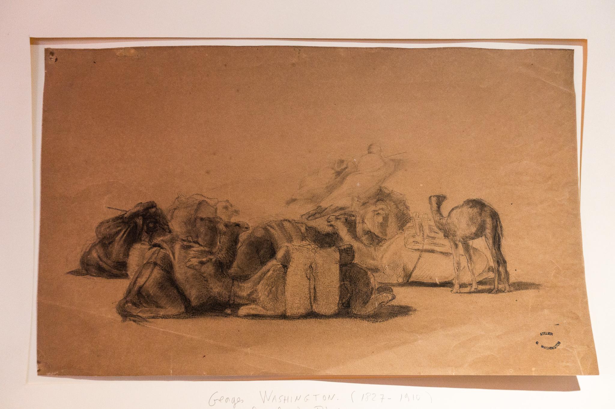 Napoleon III Resting Camel Drawing on Paper by Georges Washington 'Artist'