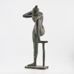 Resting Dancer Bronze Statue of a Lady Resting. French mid 20th Century