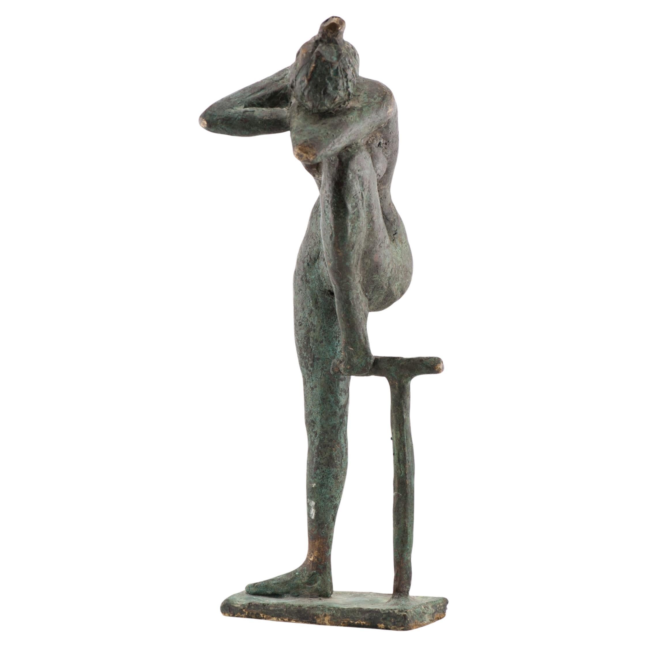 Resting Dancer Bronze Statue of a Lady Resting. French mid 20th Century