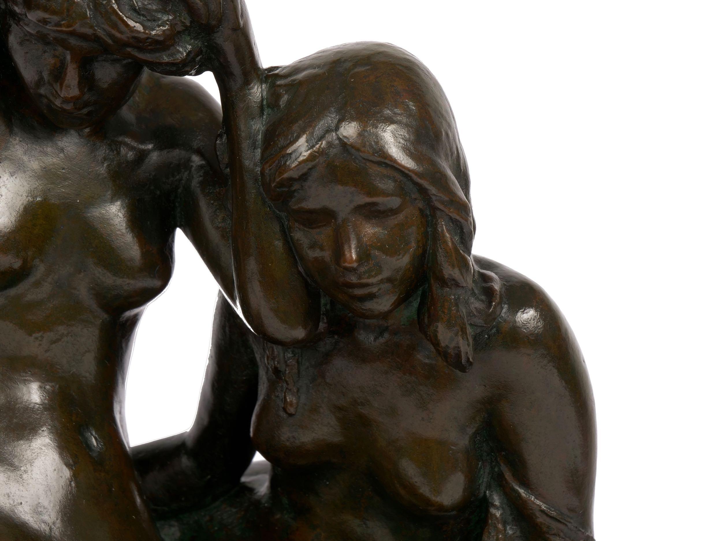 “Resting Figures” Danish Art Nouveau Bronze Sculpture by Anders Bundgaard 6