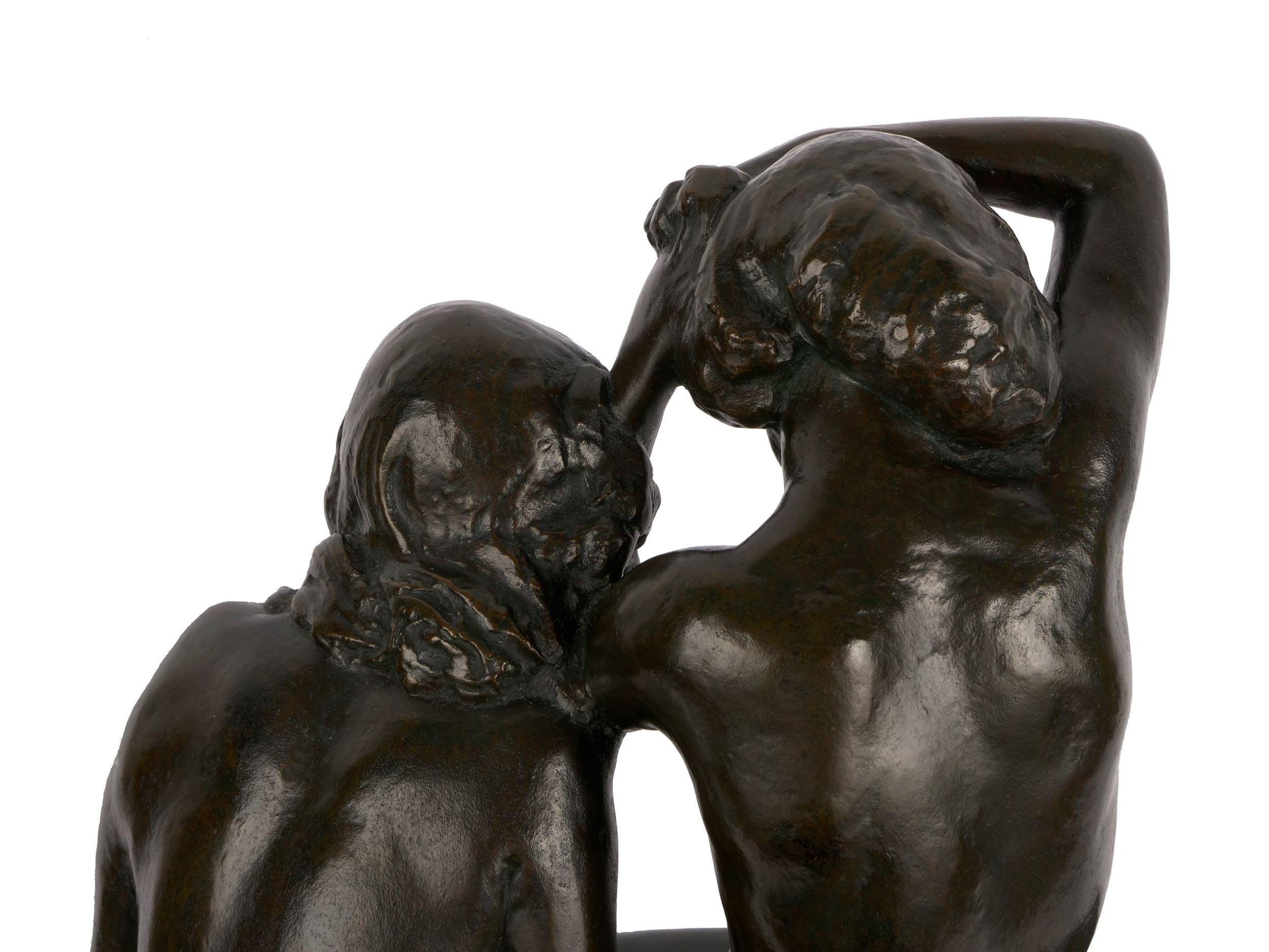 “Resting Figures” Danish Art Nouveau Bronze Sculpture by Anders Bundgaard 12