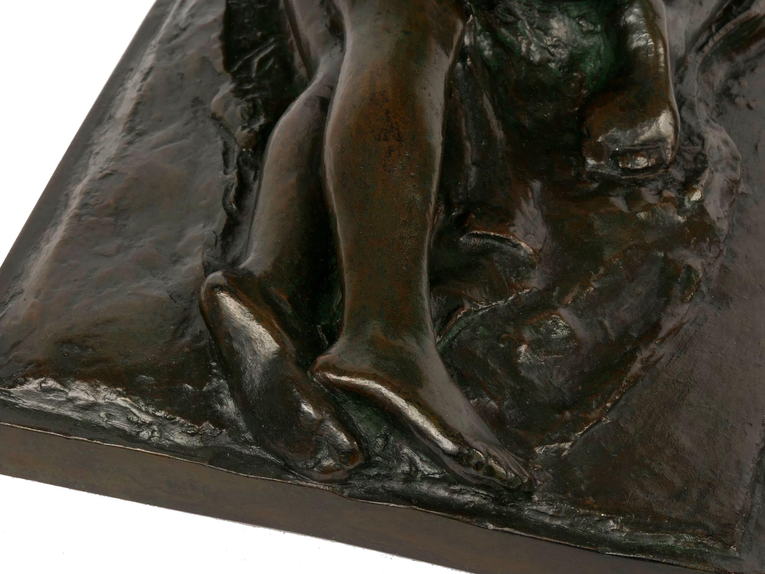 “Resting Figures” Danish Art Nouveau Bronze Sculpture by Anders Bundgaard 15