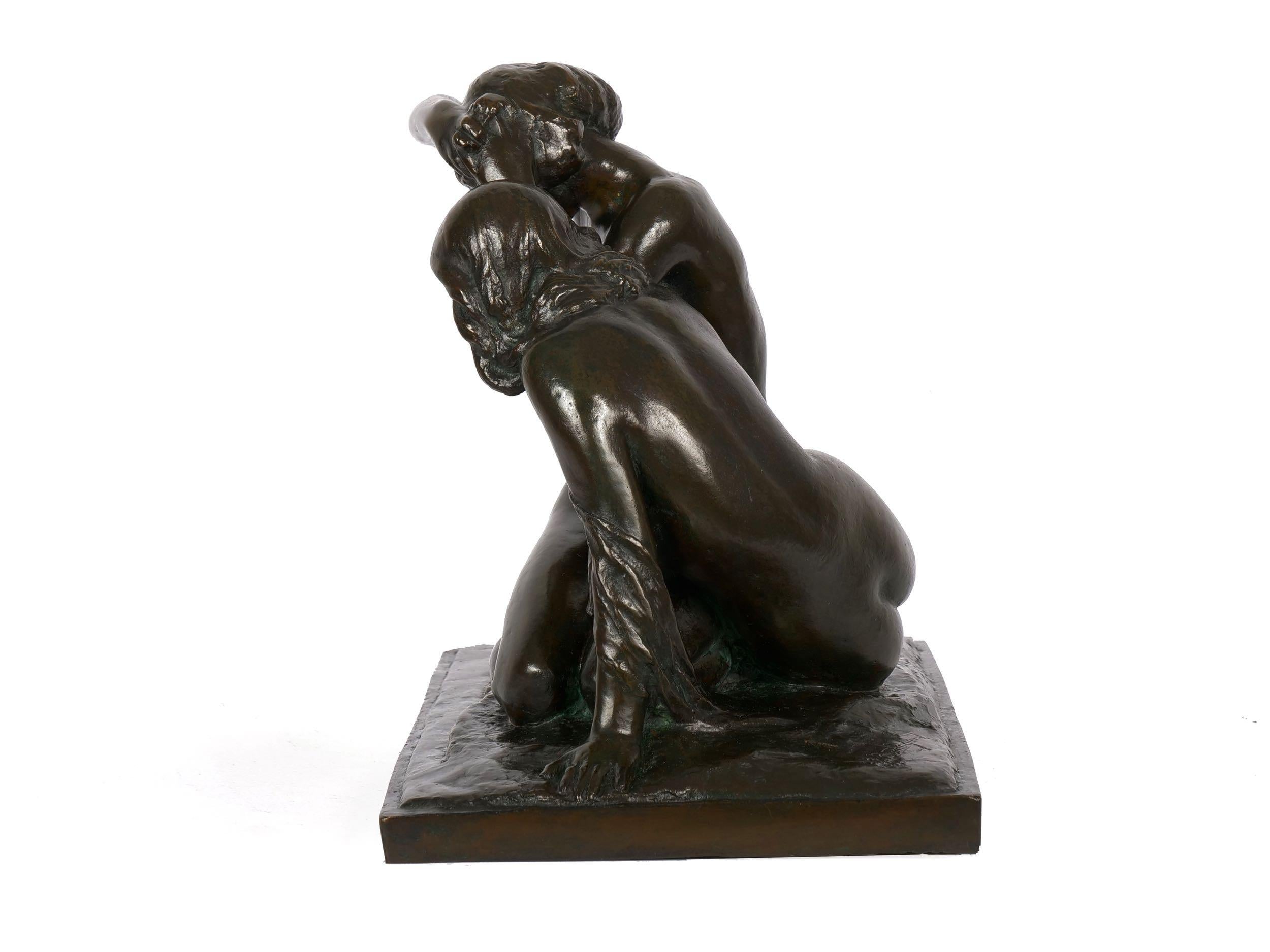 19th Century “Resting Figures” Danish Art Nouveau Bronze Sculpture by Anders Bundgaard