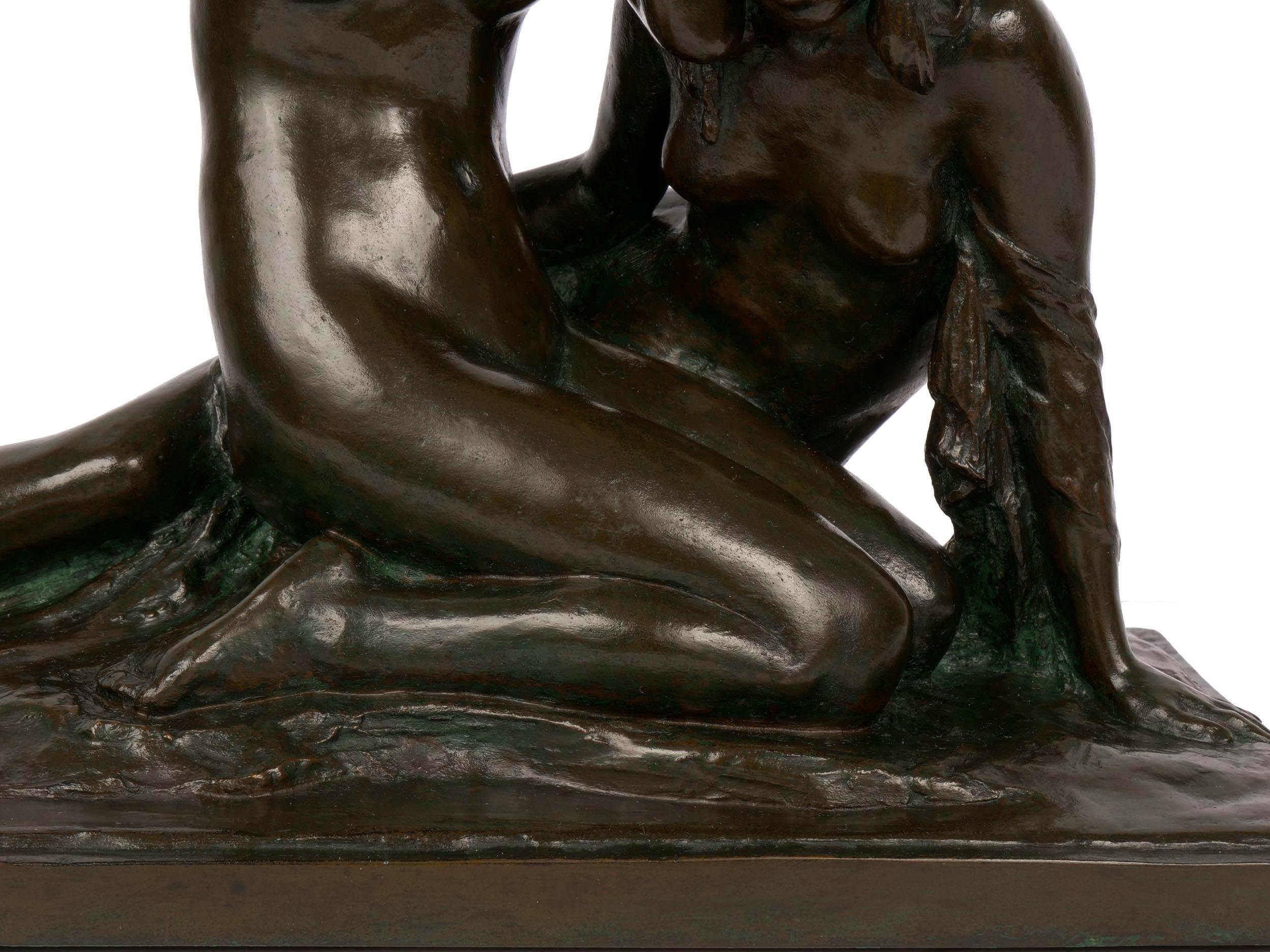 “Resting Figures” Danish Art Nouveau Bronze Sculpture by Anders Bundgaard 4