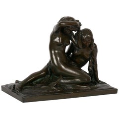 “Resting Figures” Danish Art Nouveau Bronze Sculpture by Anders Bundgaard