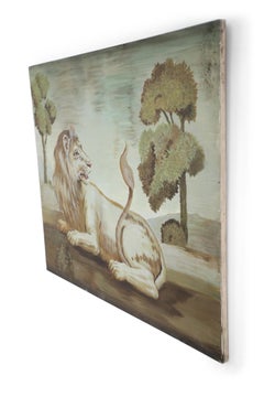 Lion au repos Peinture à l'huile sur toile