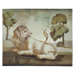 Lion au repos Peinture à l'huile sur toile