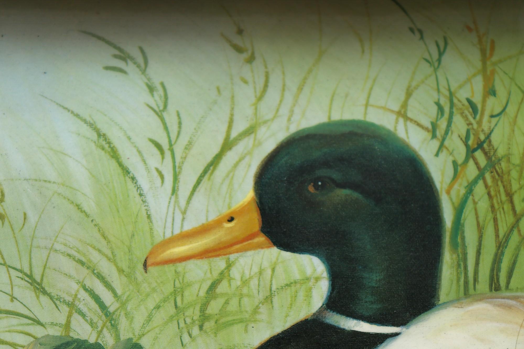 20th Century Resting Mallard Ducks Serving Tray For Sale