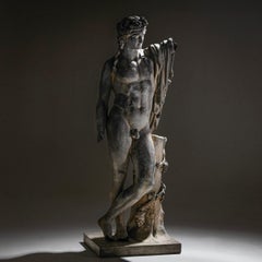 Resting Satyr after the Antique, Zinc Cast Figure, late 19th Century