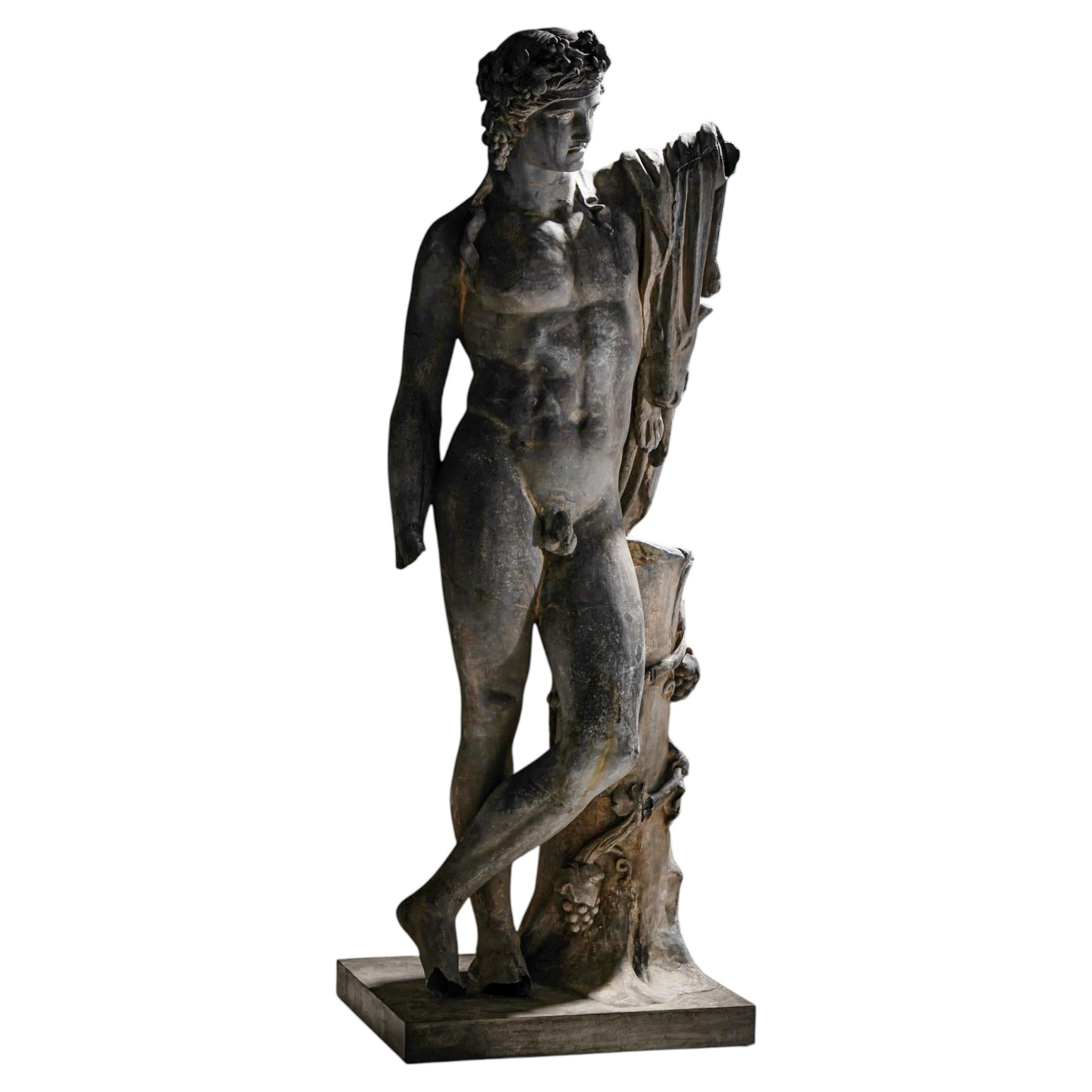 Resting Satyr after the Antique, Zinc Cast Figure, late 19th Century