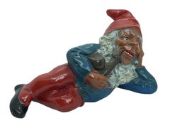 Resting Vintage German Yard or Garden Gnome Statue, 1930s