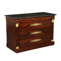 Restoration Chest of Drawers Mahogany Sessile Oak Marble, France, 1825