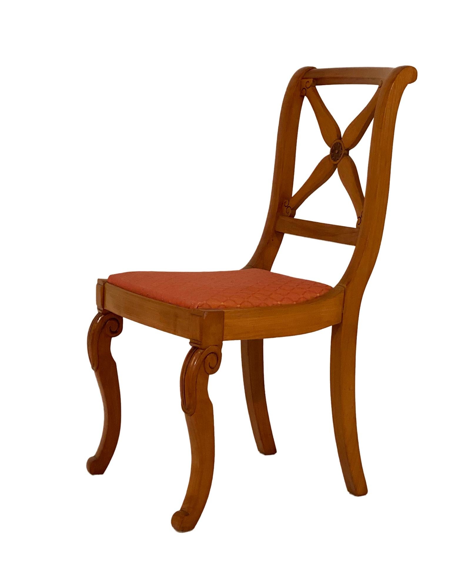French Restoration Dining Chairs with Armchairs For Sale