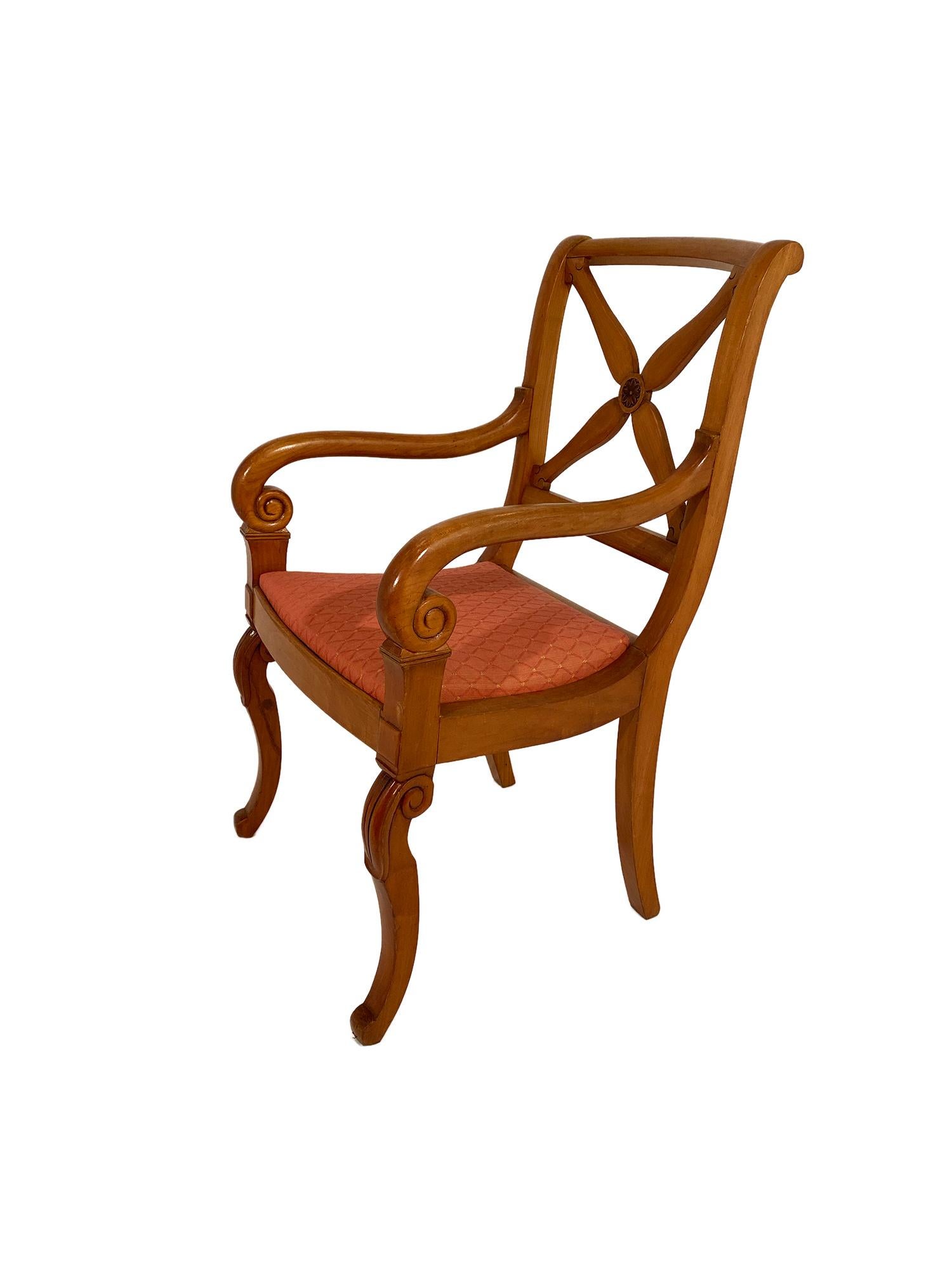 Restoration Dining Chairs with Armchairs In Good Condition For Sale In Austin, TX