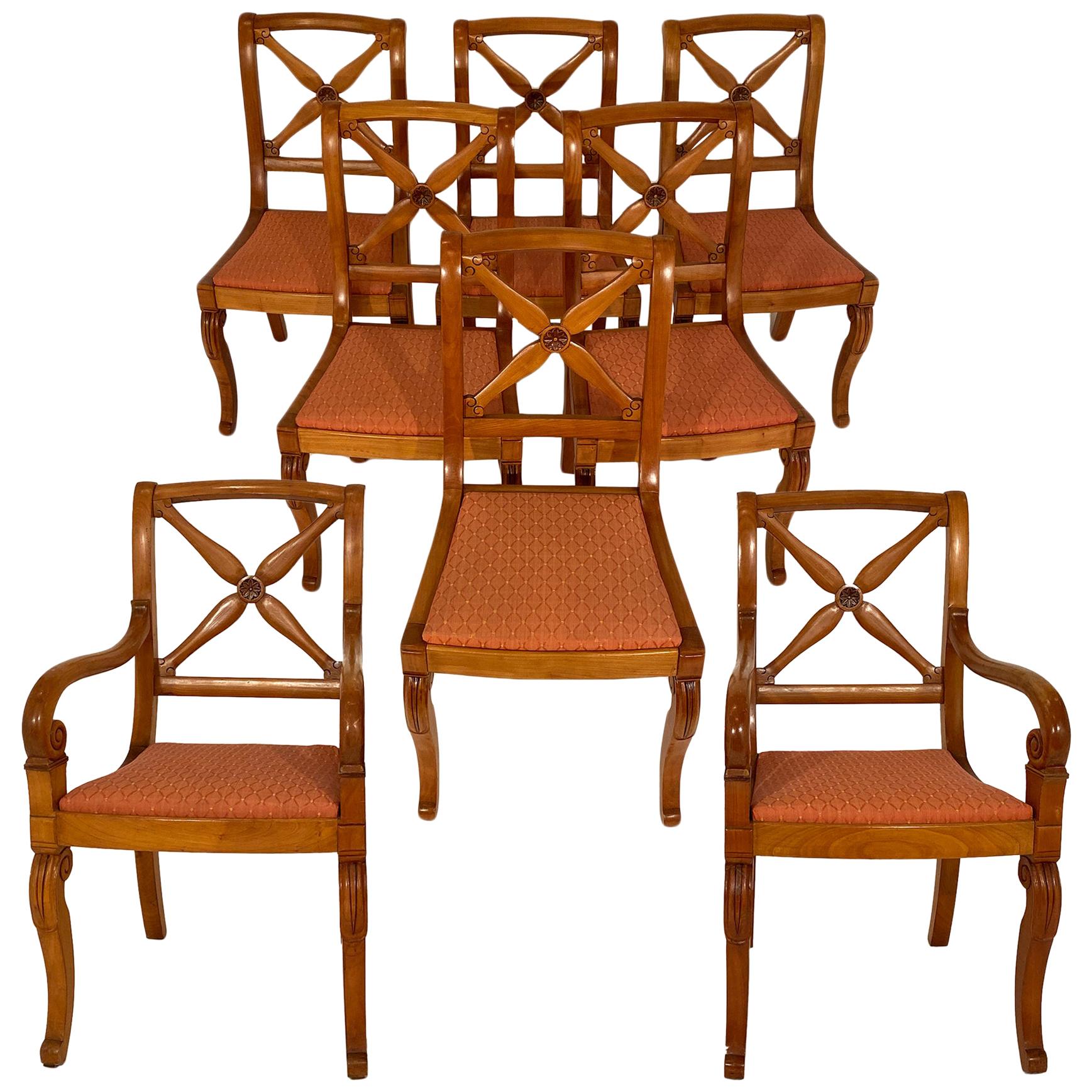 Restoration Dining Chairs with Armchairs For Sale