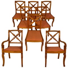 Antique Restoration Dining Chairs with Armchairs