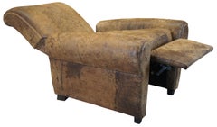 Restoration Hardware 1920s French Parisian Distressed Leather Club Recliner RH