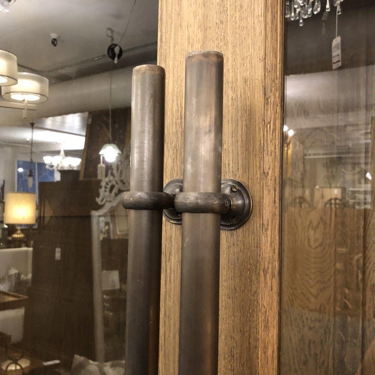 Restoration Hardware Display English Brass Bar Pull Glass 4Door