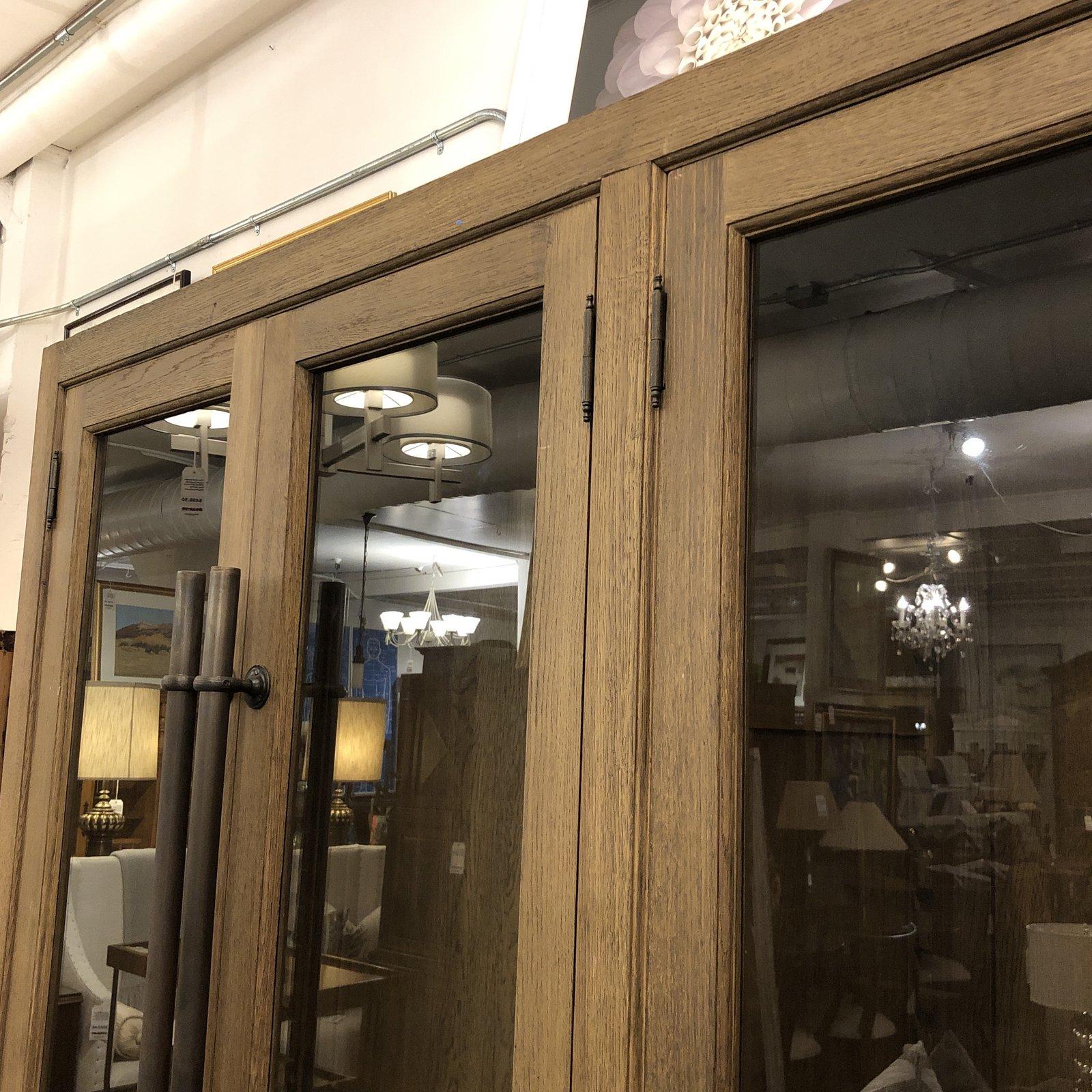 Other Restoration Hardware Display English Brass Bar Pull Glass 4-Door Cabinet