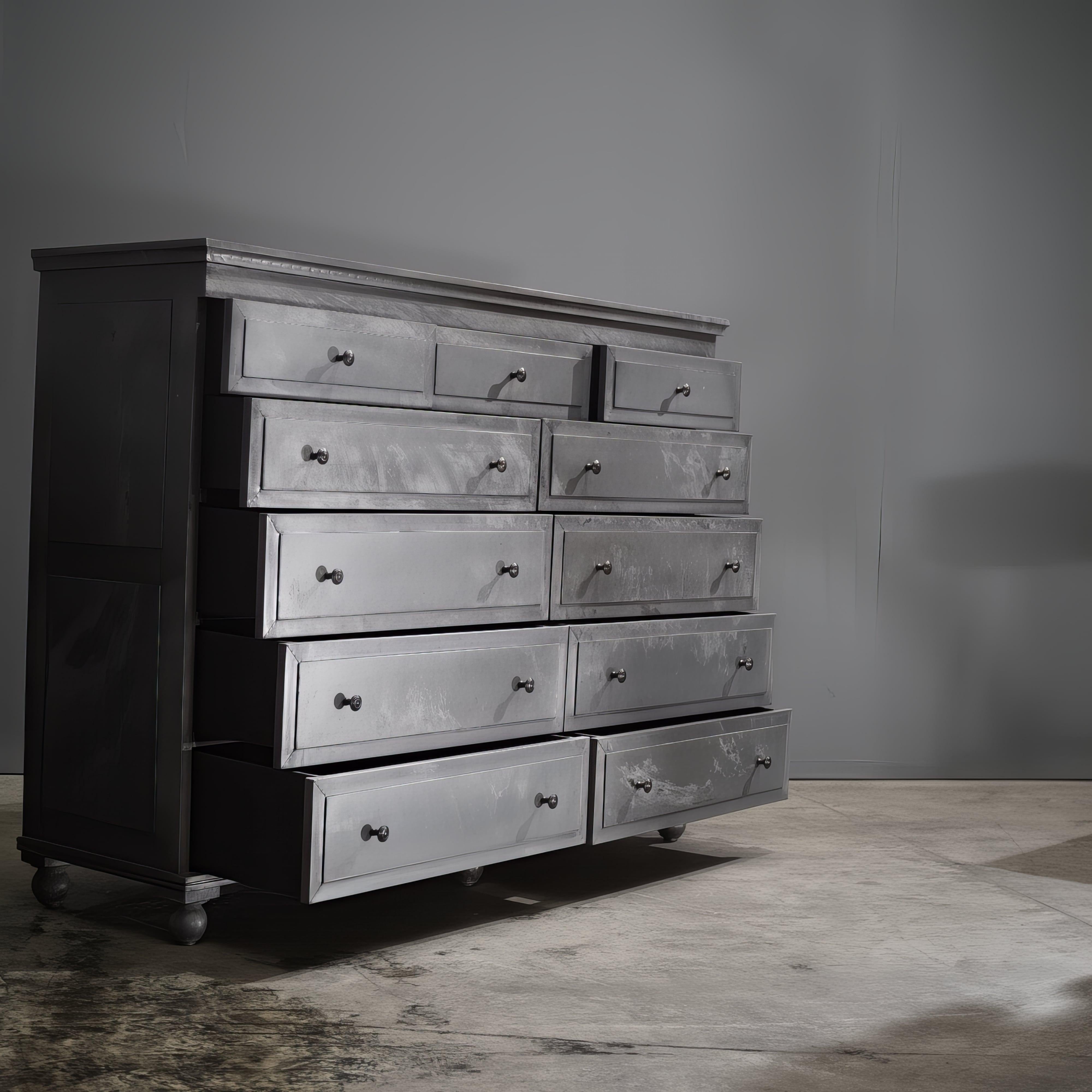 American Restoration Hardware Annecy Metal Wrapped 11 Drawer Dresser