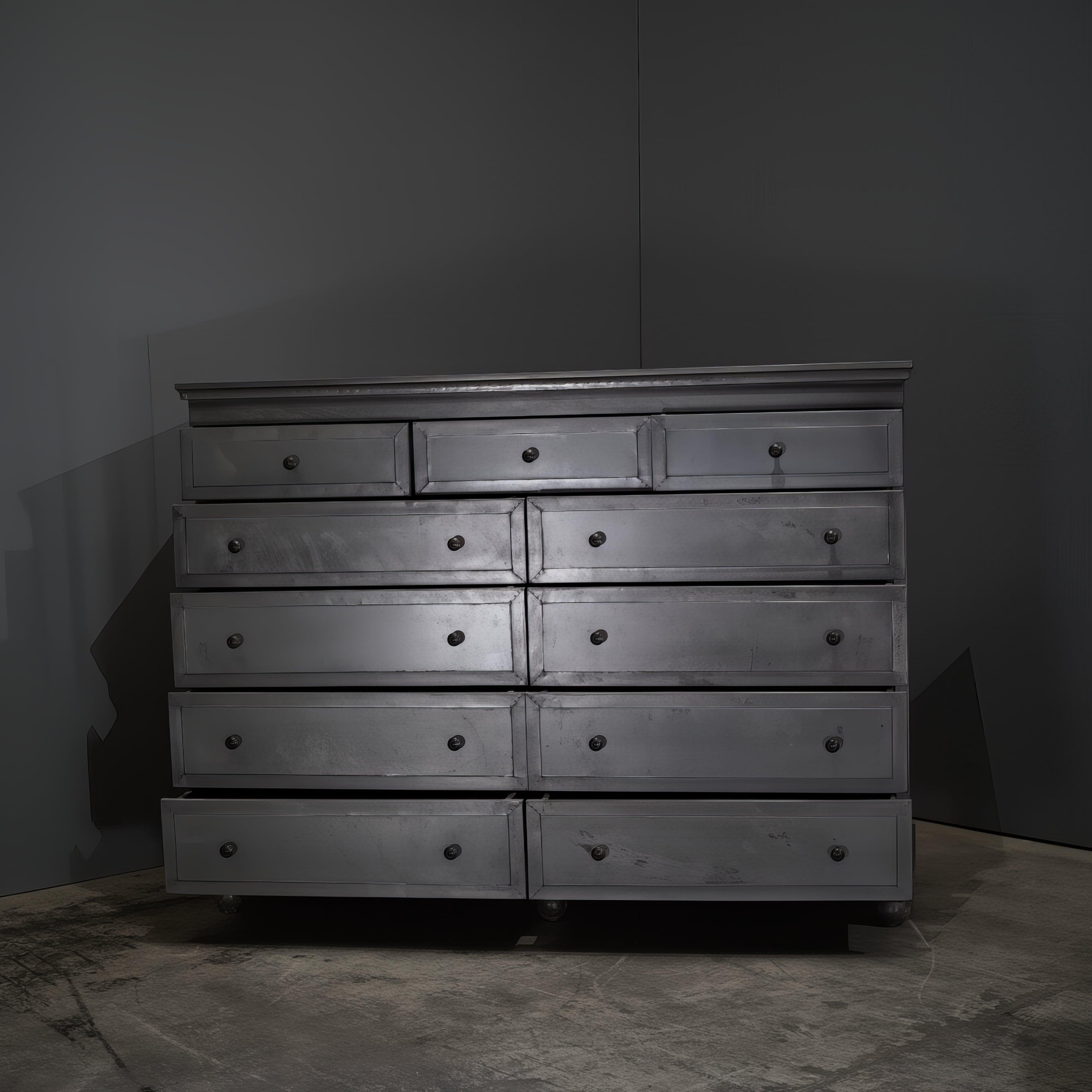 Restoration Hardware Annecy Metal Wrapped 11 Drawer Dresser 1