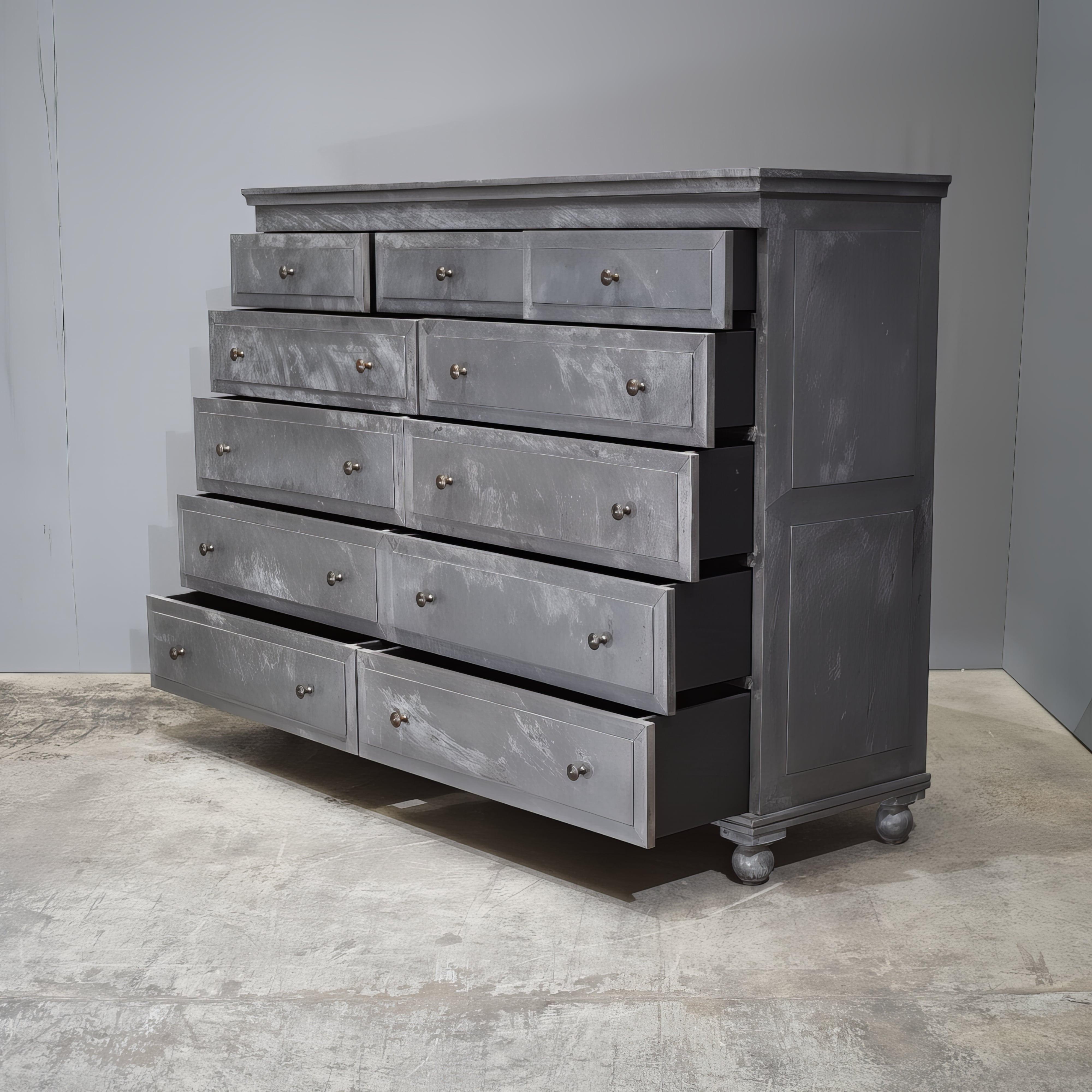 Restoration Hardware Annecy Metal Wrapped 11 Drawer Dresser 2