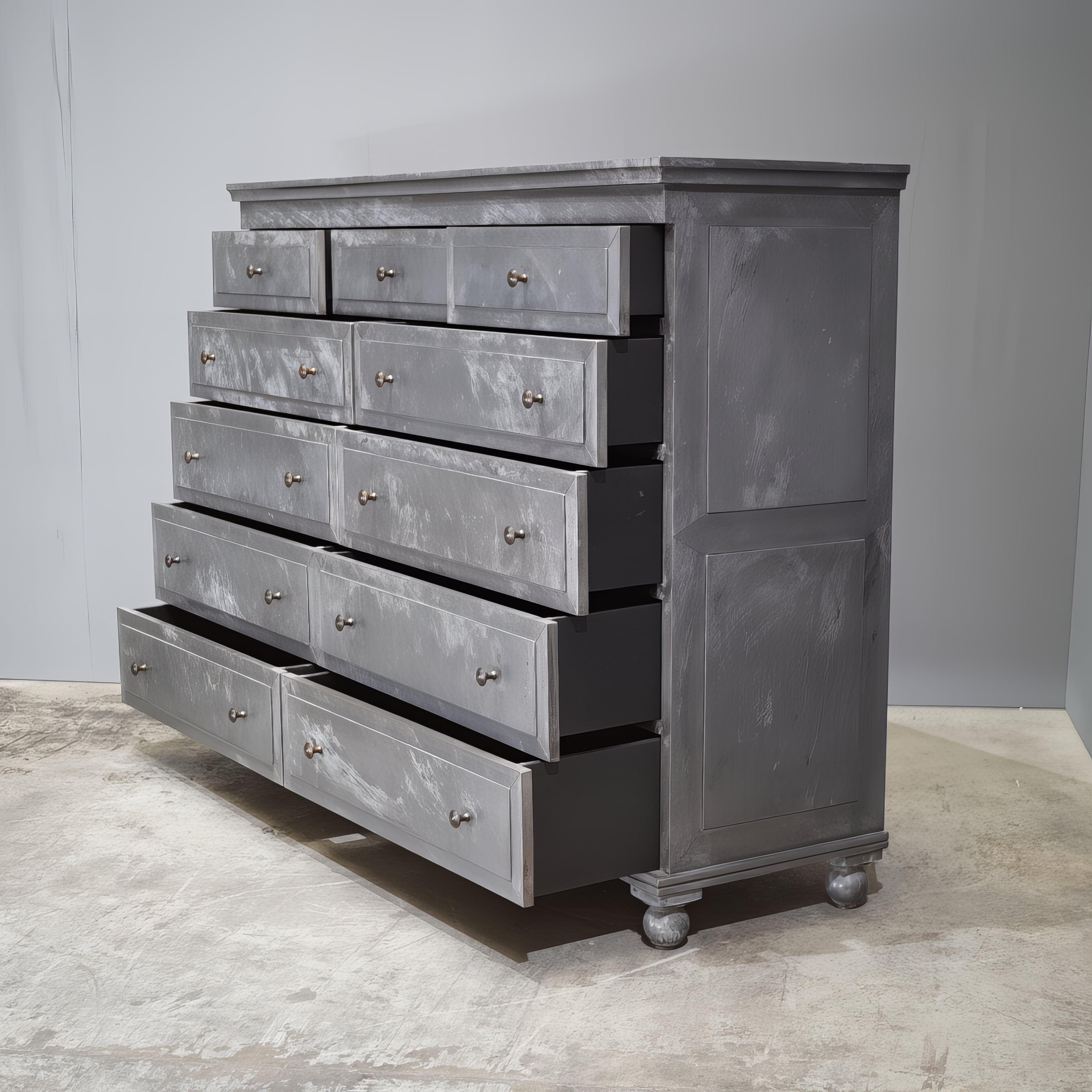 Restoration Hardware Annecy Metal Wrapped 11 Drawer Dresser 3