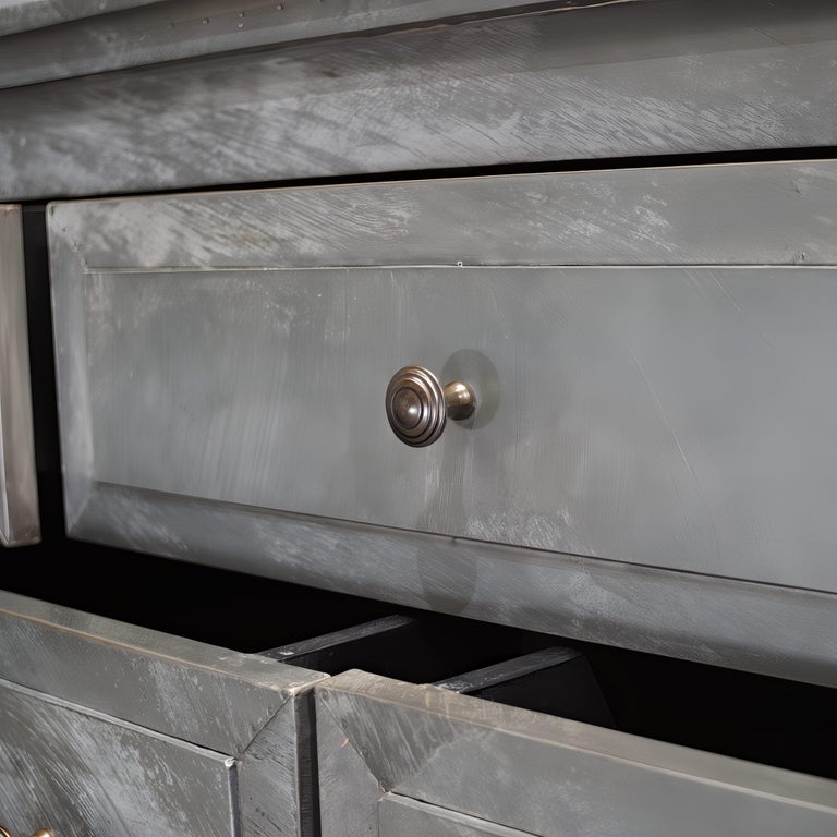metal wrapped dresser Restoration Hardware "Annecy" Metal-Wrapped Seven-Drawer Dresser