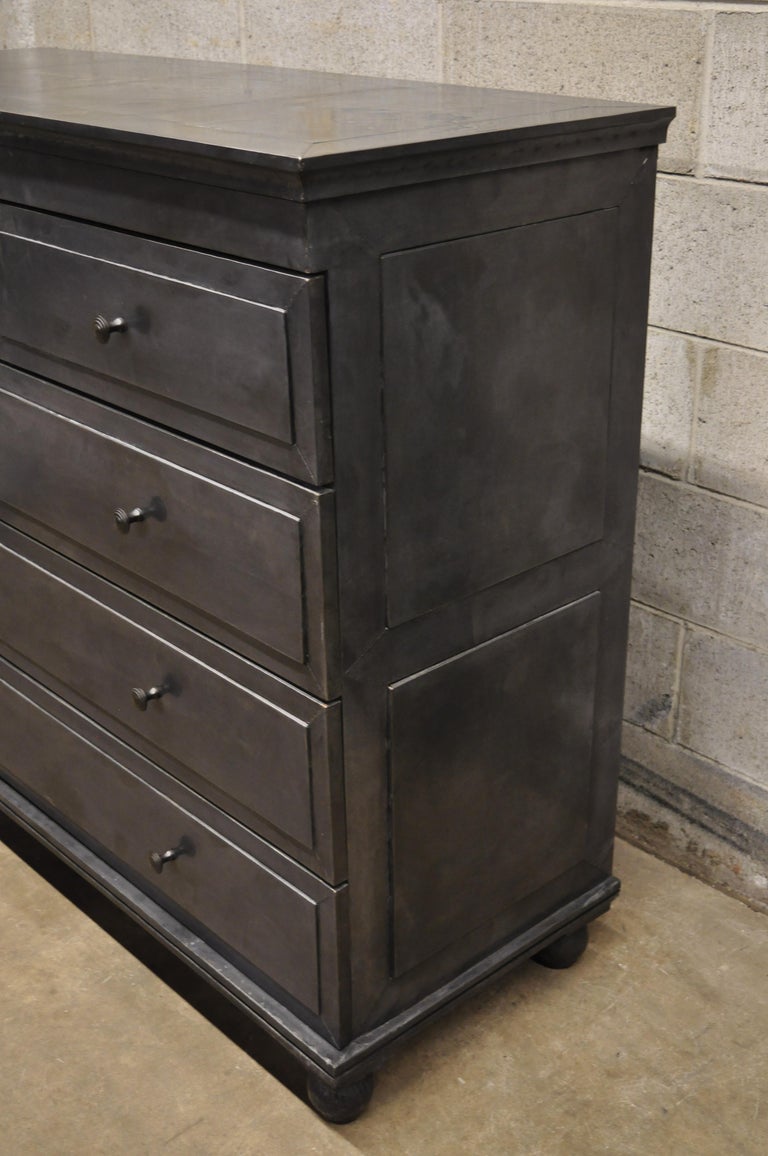 Restoration Hardware Annecy Metal Wrapped 5-Drawer Chest Dresser Zinc ...