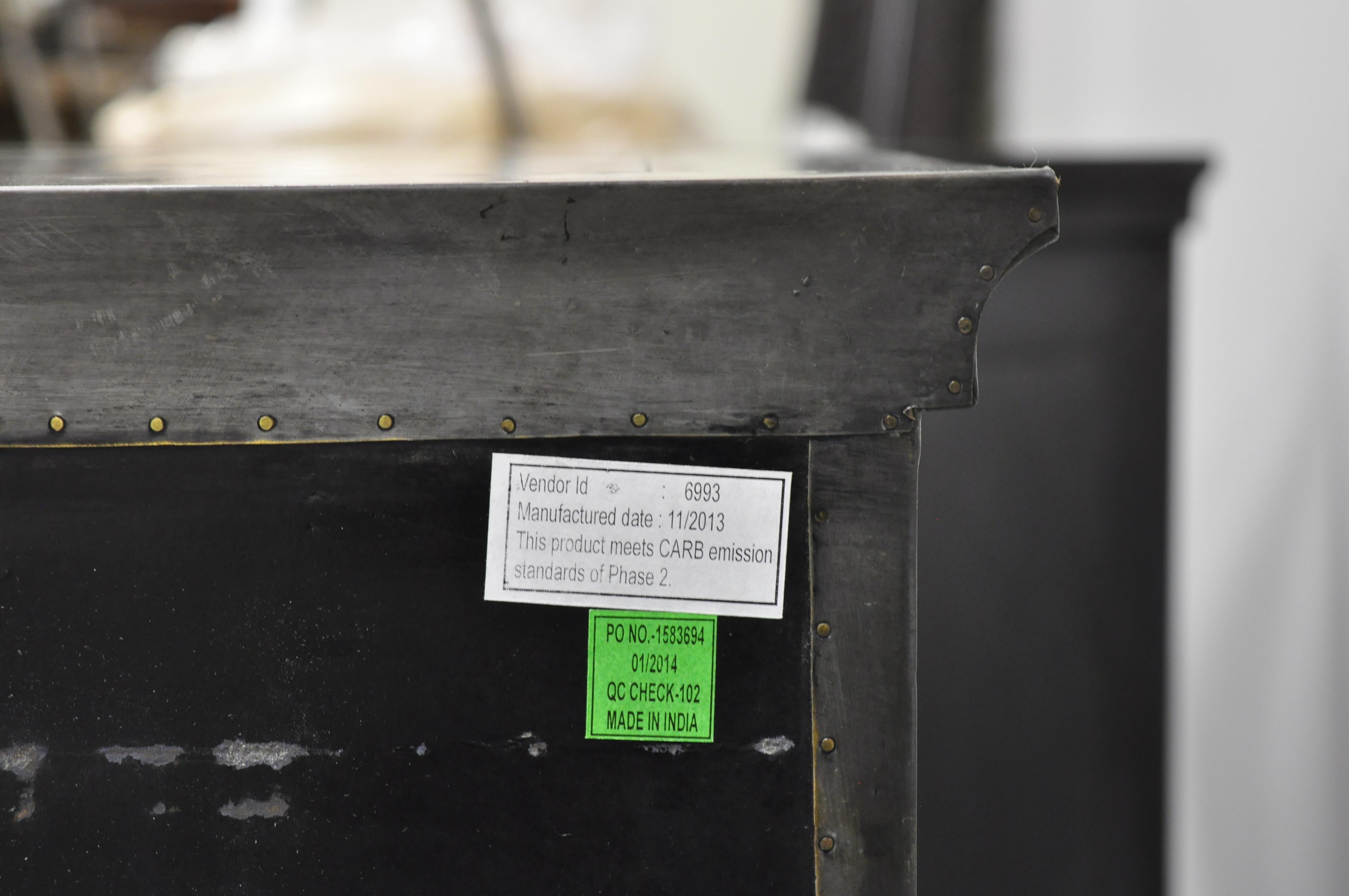 Restoration Hardware Annecy Metal Wrapped Pair of Closed Nightstands In Good Condition In Philadelphia, PA