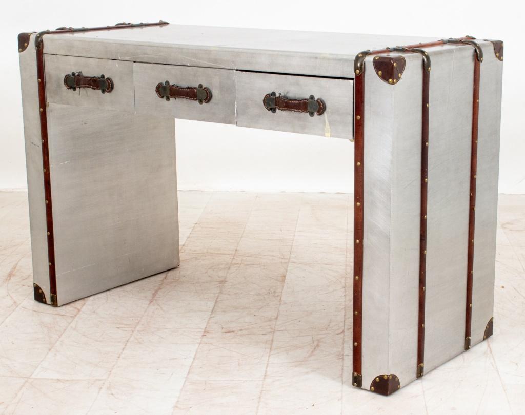 Restoration Hardware Attrb. Trunk Desk and Cabinet In Good Condition For Sale In New York, NY