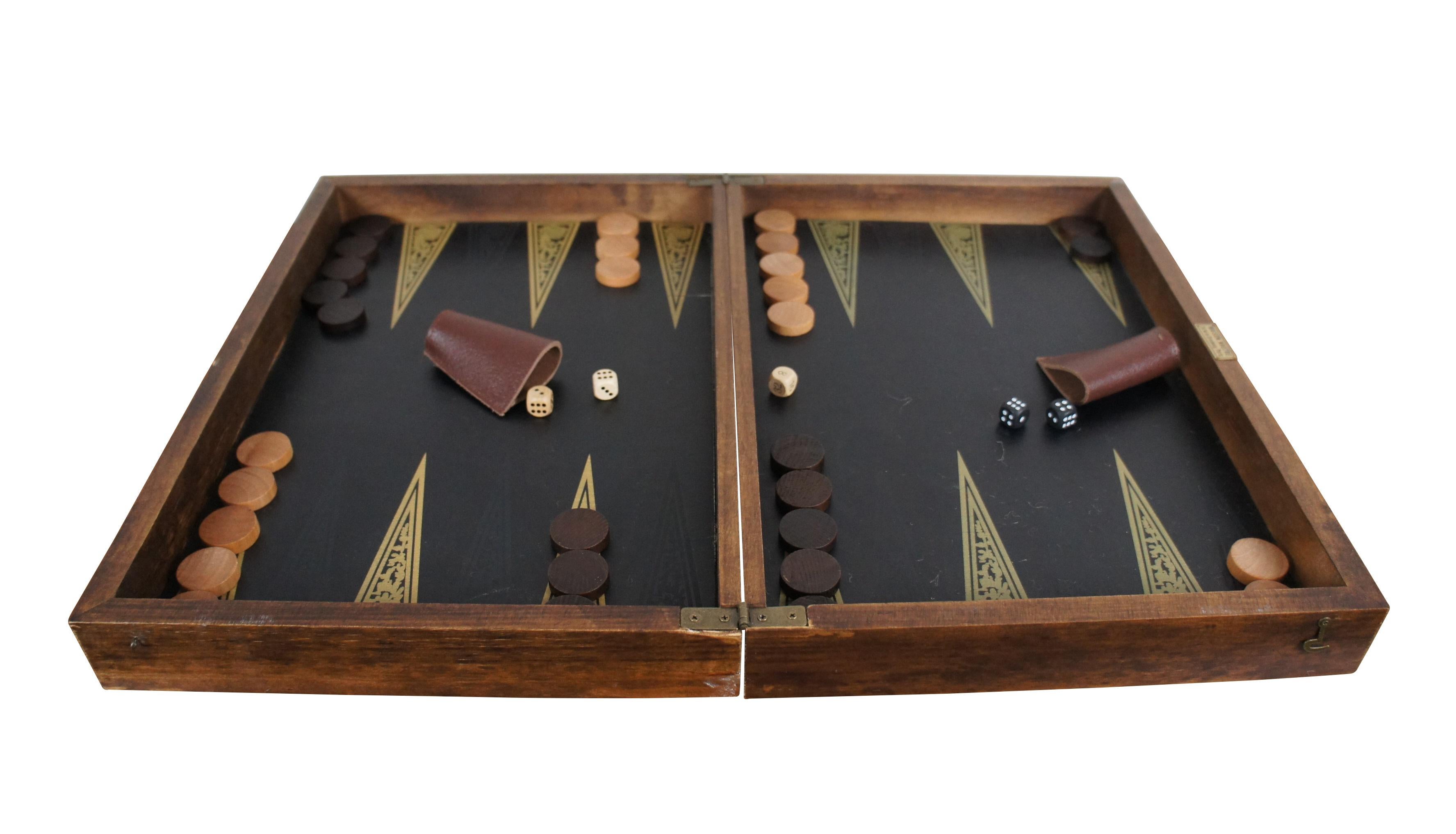 Restoration Hardware Backgammon Chess Game Set Folding Case 28