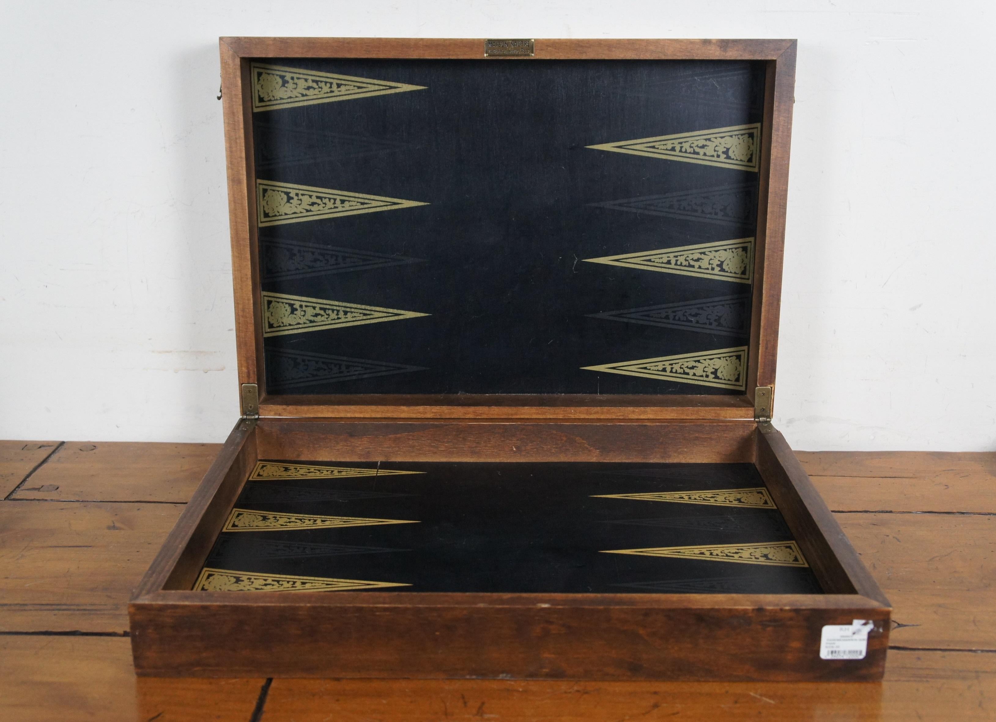 20th Century Restoration Hardware Backgammon Chess Game Set Folding Case 28