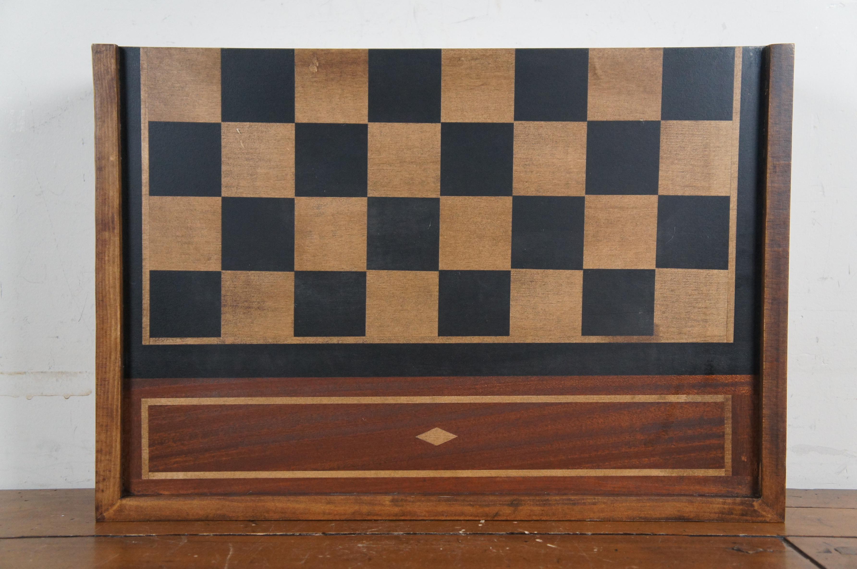 Restoration Hardware Backgammon Chess Game Set Folding Case 28
