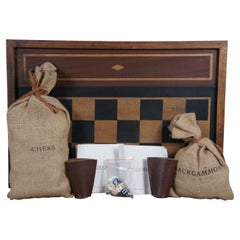 Restoration Hardware Backgammon Schachspiel Set Folding Fall 28"