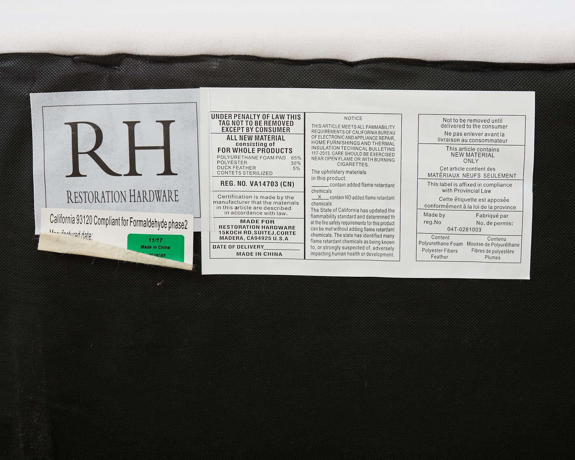 Restoration Hardware Belgian Linen Slipcover Bench Seat Sofa en vente 8
