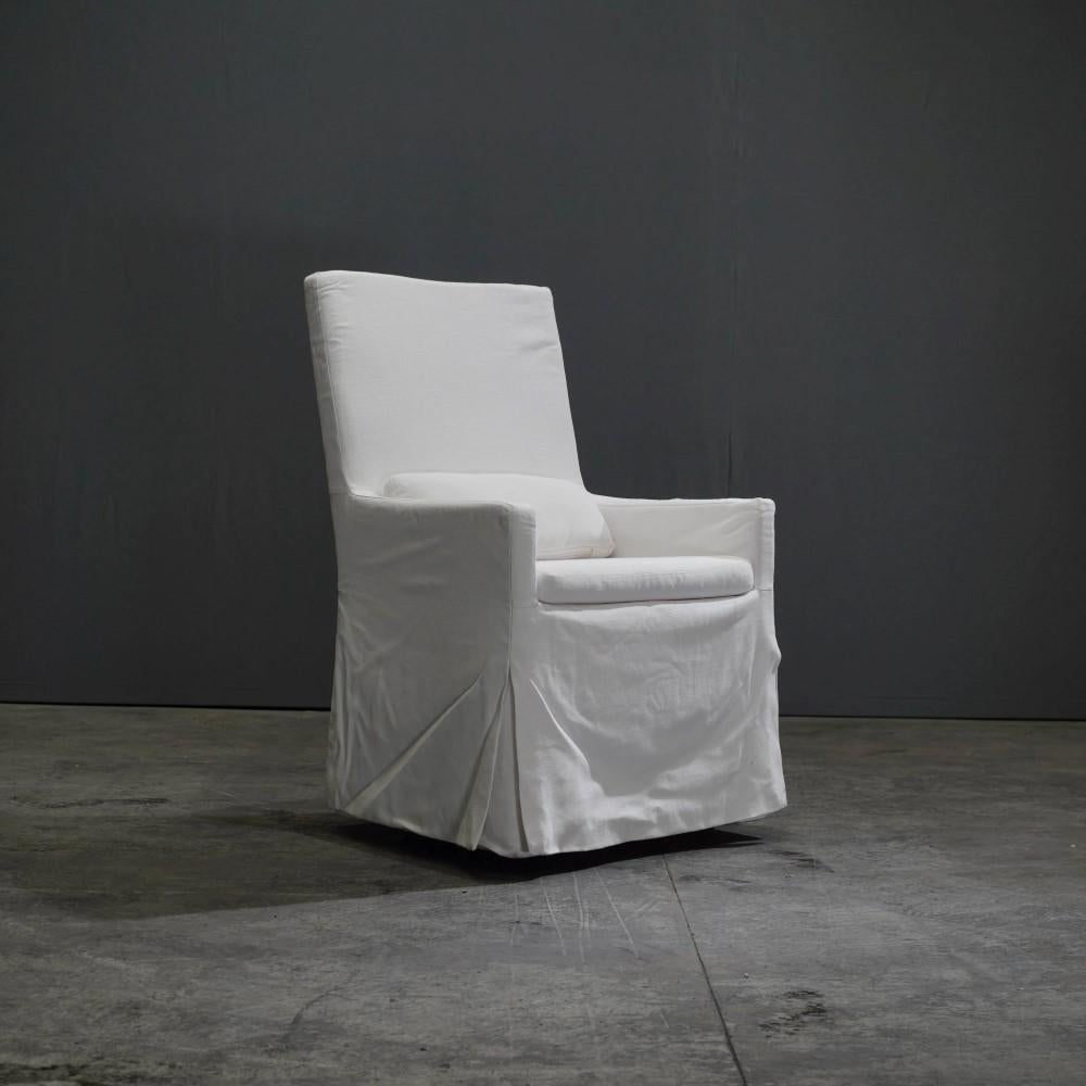 Restoration Hardware Belgian Track Arm Slipcovered Dining Armchair 4