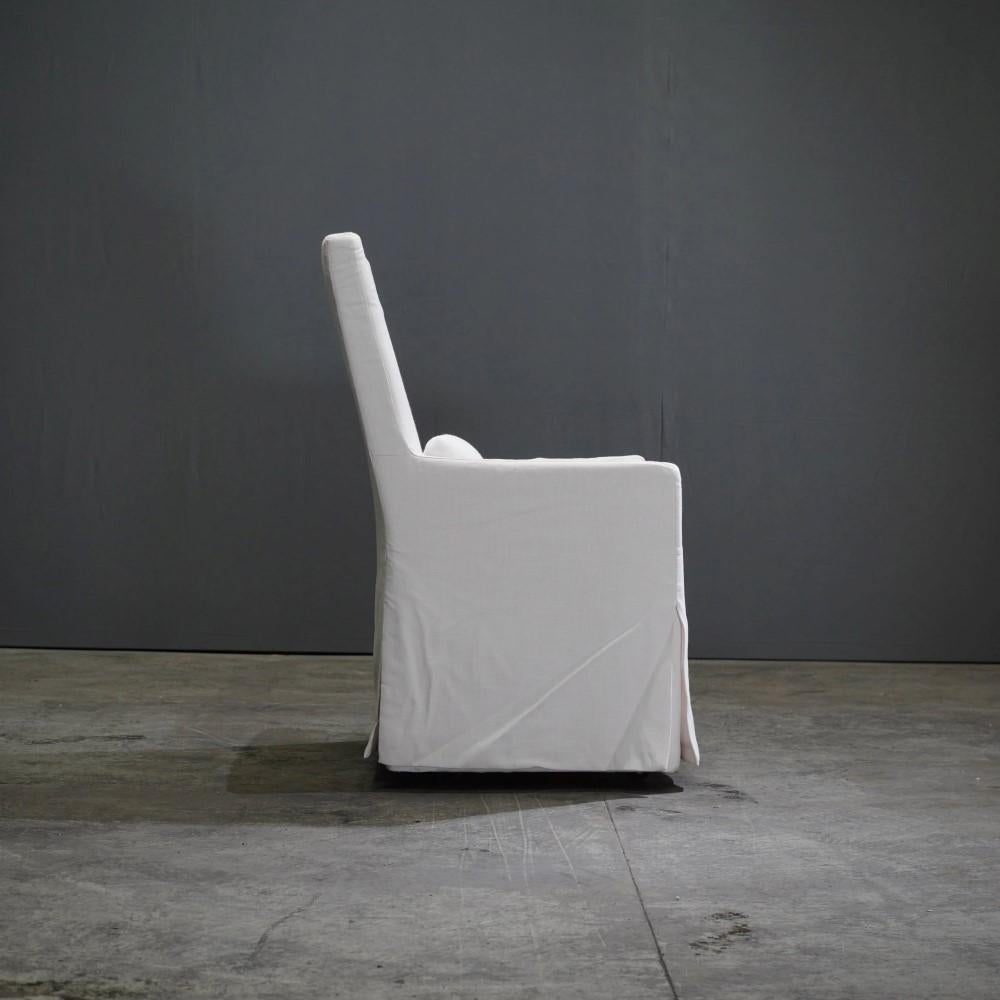 Restoration Hardware Belgian Track Arm Slipcovered Dining Armchair 6